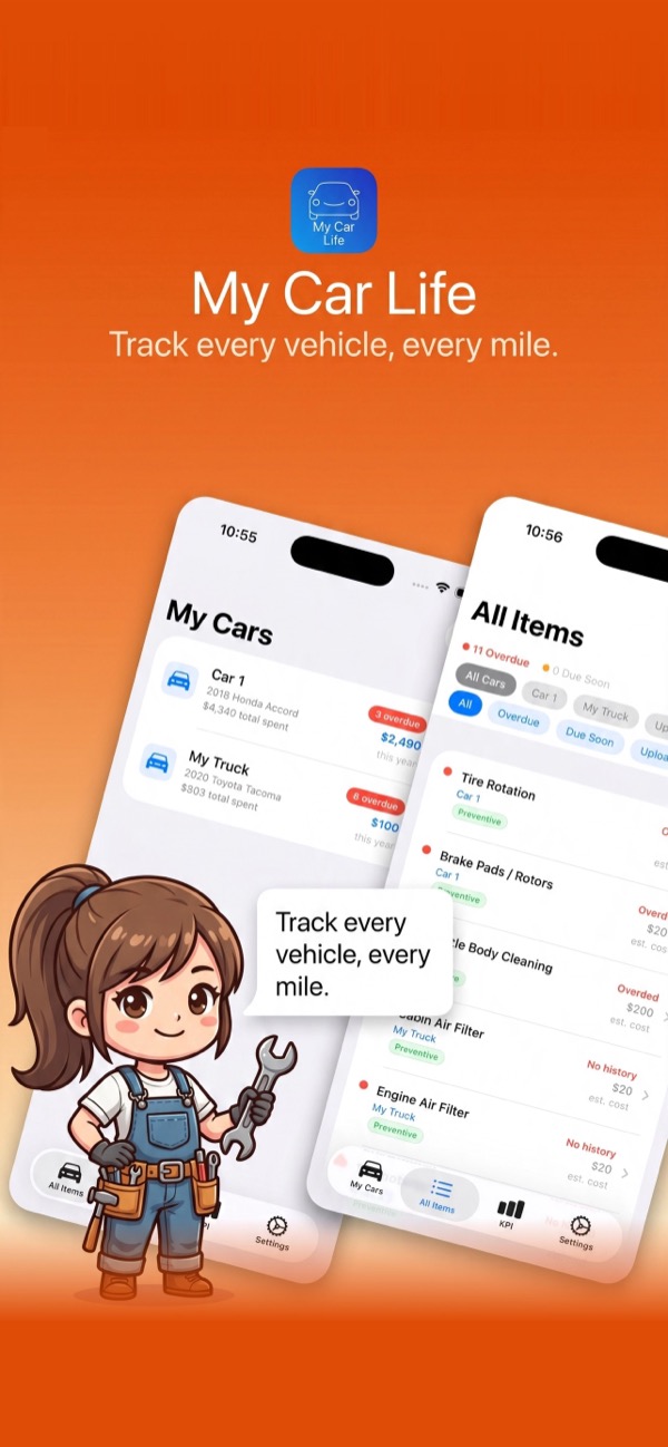 My Car Life — Track every vehicle, every mile